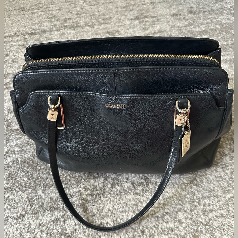Black leather Coach Shoulder Bag